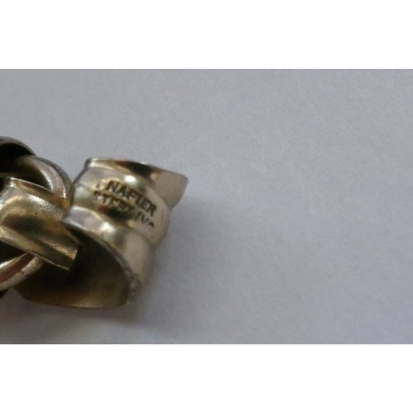 Vintage Signed Napier Gold Plated Sterling Ring Construction Link Bracelet - Picture 11 of 12